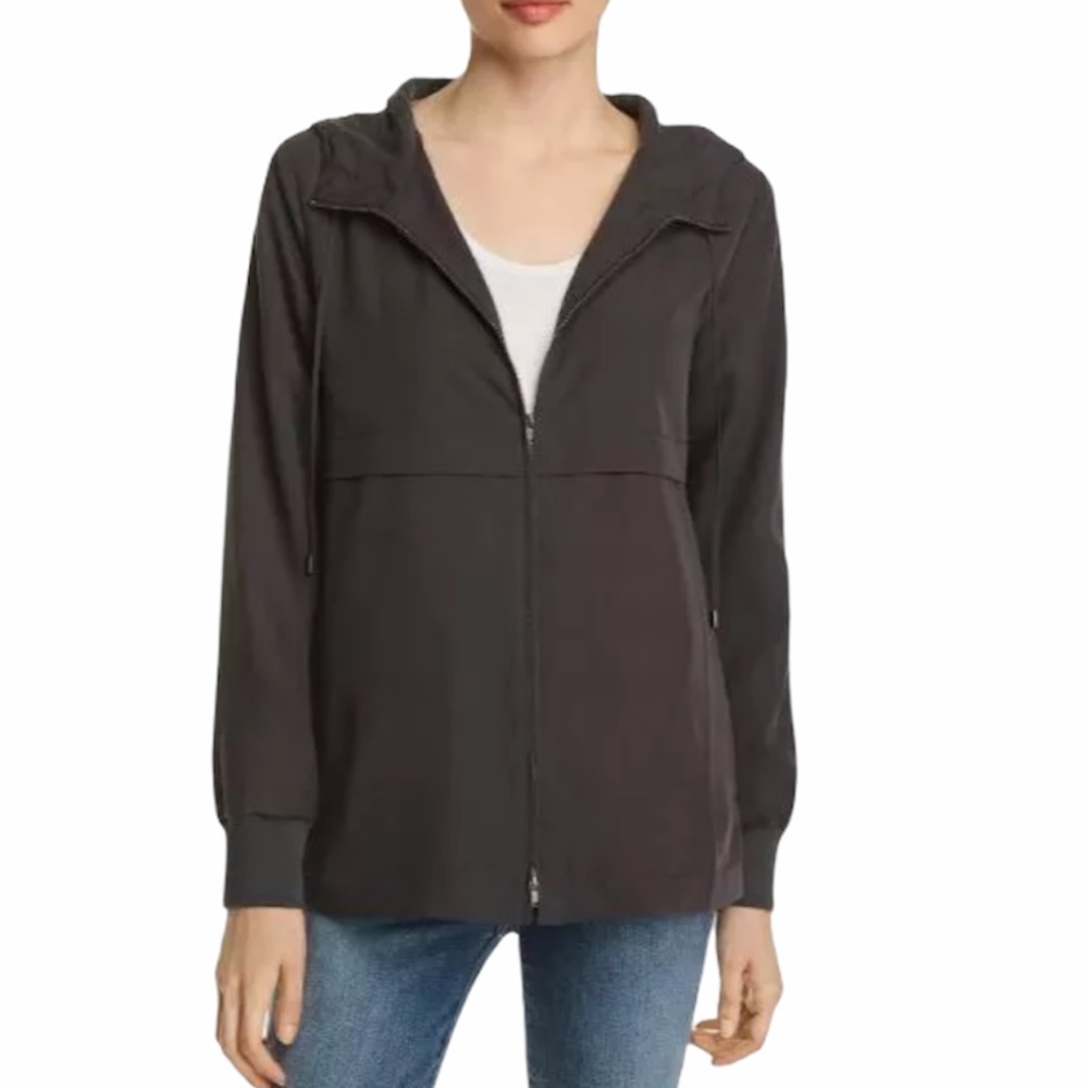 Eileen Fisher Graphite Sandwashed Hooded Jacket